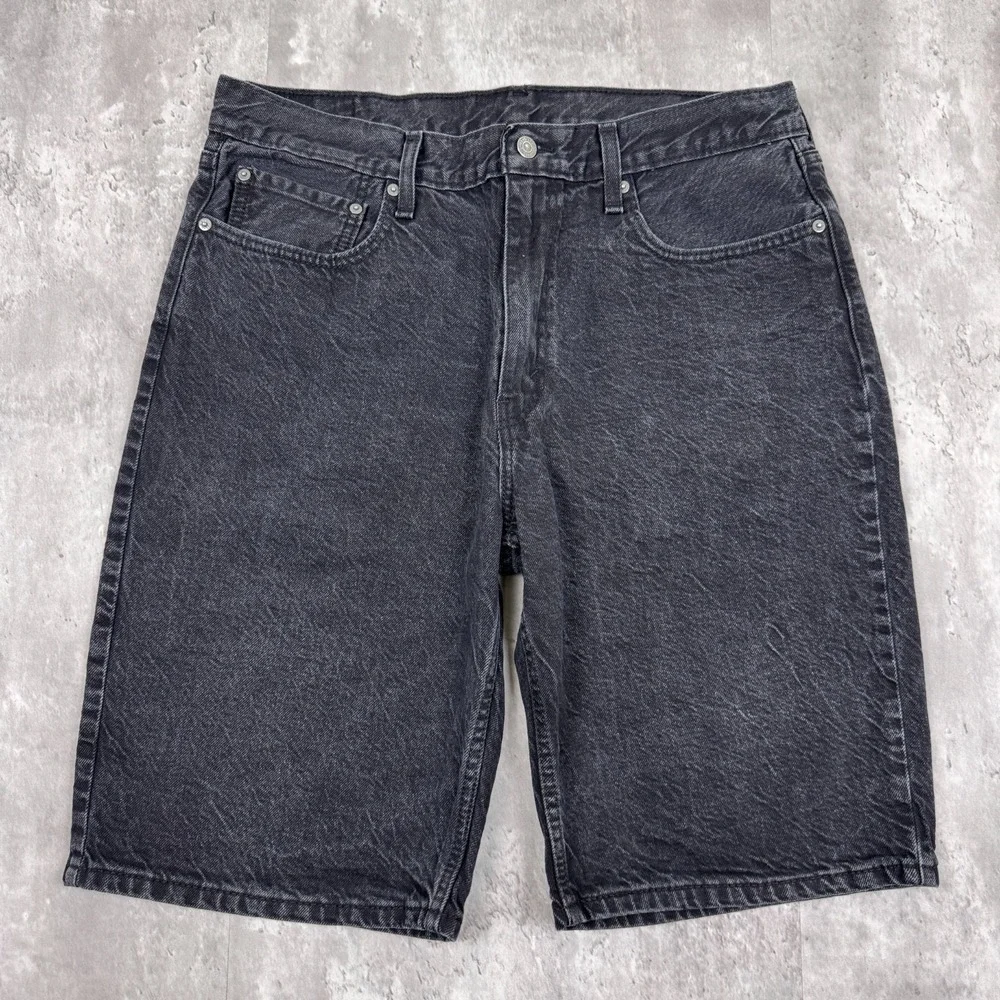 Levis 469 Jean Shorts Mens 36 Black Jorts Denim Summer Casual Skate Surf